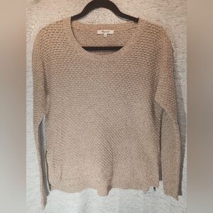Madewell Sweater XS Tan Long Sleeve Thick Heavy Tan Knit Pullover